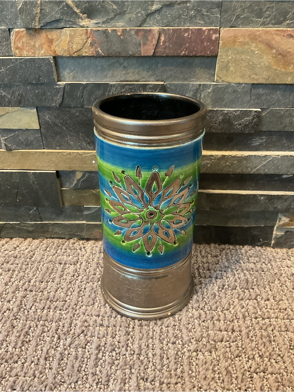 VITG. MCM Rosenthal Netter Bitossi Starburst vase(missing lid)